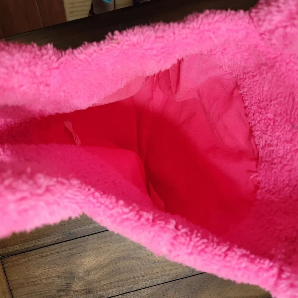 Justice Neon Pink Sherpa Tote / Bag